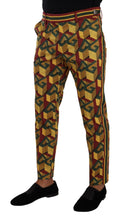 Load image into Gallery viewer, Dolce &amp; Gabbana Multicolor Logo Mania Cotton Tapered Trouser Pants
