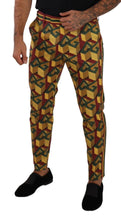Load image into Gallery viewer, Dolce &amp; Gabbana Multicolor Logo Mania Cotton Tapered Trouser Pants
