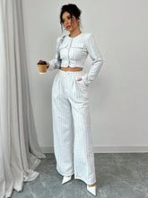 Load image into Gallery viewer, Women’s Tweed Pearl-Button Jacket &amp; Pants Set

