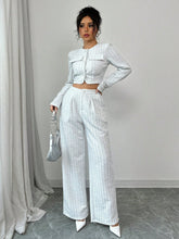 Load image into Gallery viewer, Women’s Tweed Pearl-Button Jacket &amp; Pants Set
