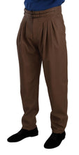 Load image into Gallery viewer, Dolce &amp; Gabbana Brown Leather Tapered High Waist Pants
