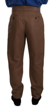 Load image into Gallery viewer, Dolce &amp; Gabbana Brown Leather Tapered High Waist Pants

