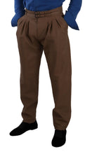 Load image into Gallery viewer, Dolce &amp; Gabbana Brown Leather Tapered High Waist Pants
