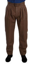 Load image into Gallery viewer, Dolce &amp; Gabbana Brown Leather Tapered High Waist Pants
