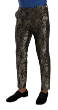 Load image into Gallery viewer, Dolce &amp; Gabbana Silver Gold Jacquard Men Trouser Dress Pants

