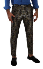 Load image into Gallery viewer, Dolce &amp; Gabbana Silver Gold Jacquard Men Trouser Dress Pants
