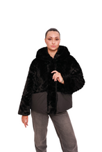 Load image into Gallery viewer, Montana Eco-Fur Down Coat in Black
