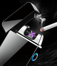 Load image into Gallery viewer, Lighter - Electric Lighter Modern Metal Windproof Double ARC Plasma Lighter USB Rechargeable with Battery Indicator
