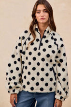Load image into Gallery viewer, BiBi Polka Dot Sherpa Half Zip Up Top with Side Pocket
