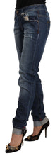 Load image into Gallery viewer, Acht Blue Washed Mid Waist Slim Fit Denim Folded Hem Jeans
