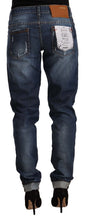 Load image into Gallery viewer, Acht Blue Washed Mid Waist Slim Fit Denim Folded Hem Jeans
