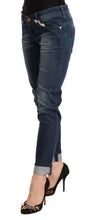 Load image into Gallery viewer, Acht Blue Washed Low Waist Skinny Denim Folded Hem Jeans
