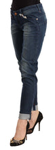 Load image into Gallery viewer, Acht Blue Washed Low Waist Skinny Denim Folded Hem Jeans
