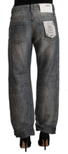 Load image into Gallery viewer, Acht Gray Washed Ramie Straight Denim Folded Hem Jeans
