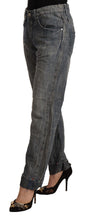Load image into Gallery viewer, Acht Gray Washed Ramie Straight Denim Folded Hem Jeans
