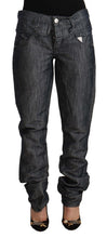 Load image into Gallery viewer, Acht Dark Gray Ramie Mid Wide Waist Straight Denim Jeans
