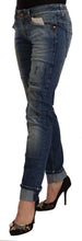 Load image into Gallery viewer, Acht Blue Washed Low Waist Folded Hem Slim Fit Jeans
