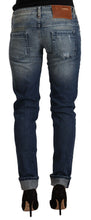 Load image into Gallery viewer, Acht Blue Washed Low Waist Folded Hem Slim Fit Jeans

