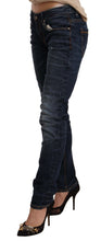 Load image into Gallery viewer, Acht Blue Washed Cotton Low Waist Skinny Denim Jeans
