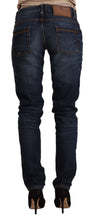Load image into Gallery viewer, Acht Blue Washed Cotton Low Waist Skinny Denim Jeans
