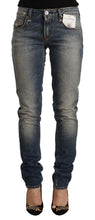 Load image into Gallery viewer, Acht Blue Washed Cotton Mid Waist Skinny Denim Jeans
