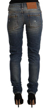 Load image into Gallery viewer, Acht Blue Washed Cotton Mid Waist Skinny Denim Jeans
