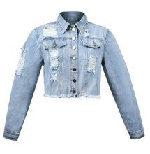 Load image into Gallery viewer, Cropped denim jacket
