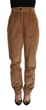 Load image into Gallery viewer, Dolce &amp; Gabbana Brown Cotton Corduroy High Waist Skinny Pants
