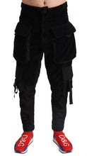 Load image into Gallery viewer, Dolce &amp; Gabbana Black Cotton Skinny Corduroy Cargo Pants
