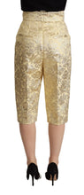 Load image into Gallery viewer, Dolce &amp; Gabbana Beige Floral Brocade High Waist Trouser Cropped Pants
