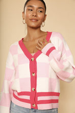Load image into Gallery viewer, Checkered knit cardigan
