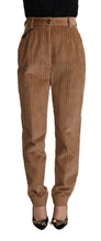 Load image into Gallery viewer, Dolce &amp; Gabbana Brown Corduroy Cotton Trouser Tapered Pants
