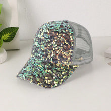 Load image into Gallery viewer, Sequin-Embroidered Mesh Baseball Cap with Sunshade – Breathable Trendy Hat
