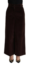 Load image into Gallery viewer, Dolce &amp; Gabbana Black Cotton High Waist Trouser Wide Leg Pants
