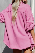Load image into Gallery viewer, Women Exposed Seam Collared Neck Button Up Jacket with Pockets Stylish Casual Everyday Wear

