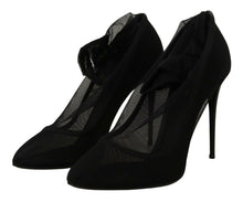 Load image into Gallery viewer, Dolce &amp; Gabbana Black Tulle Stretch Boots Pumps Shoes
