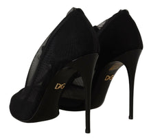 Load image into Gallery viewer, Dolce &amp; Gabbana Black Tulle Stretch Boots Pumps Shoes

