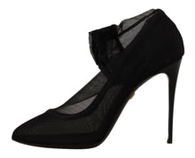 Load image into Gallery viewer, Dolce &amp; Gabbana Black Tulle Stretch Boots Pumps Shoes
