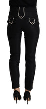 Load image into Gallery viewer, Dolce &amp; Gabbana Black Mid Waist Button Embellished Slim Fit Pants
