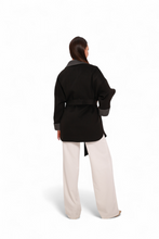 Load image into Gallery viewer, Sandro Cashmere Blend Overcoat in Black
