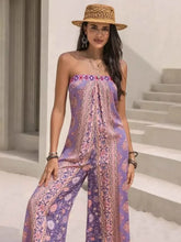 Load image into Gallery viewer, Tied Printed Tube : Wide Leg Jumpsuit
