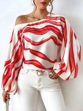 Load image into Gallery viewer, Striped off shoulder blouse

