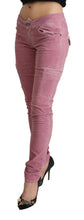 Load image into Gallery viewer, Acht Pink Cotton Low Waist Skinny Denim Cargo Jeans
