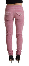 Load image into Gallery viewer, Acht Pink Cotton Low Waist Skinny Denim Cargo Jeans
