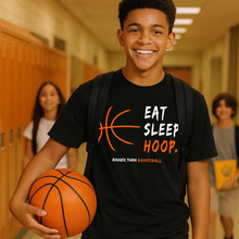 Load image into Gallery viewer, Eat, Sleep, Hoop. - T-shirt - Black
