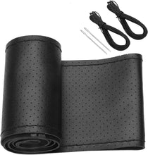 Load image into Gallery viewer, Genuine Leather Car Steering Wheel Cover Soft Anti slip Steering-Wheel Braid Cowhide Braid With Needles Thread Leather Steering Wheel Cover Heavy Duty Pure Cowhide Steering Wheel Cover, Genuine Leather Steering Wheel Cover (Copy)
