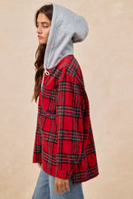 Load image into Gallery viewer, BiBi Brushed Plaid Hooded Jacket
