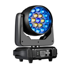 Load image into Gallery viewer, Vivid Beam Wash Zoom LED Moving Head Light - 19x15W RGBW 4in1, DMX512 Control for Stunning Stage Effects
