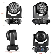Load image into Gallery viewer, Vivid Beam Wash Zoom LED Moving Head Light - 19x15W RGBW 4in1, DMX512 Control for Stunning Stage Effects
