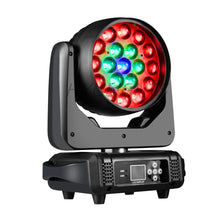 Load image into Gallery viewer, Vivid Beam Wash Zoom LED Moving Head Light - 19x15W RGBW 4in1, DMX512 Control for Stunning Stage Effects
